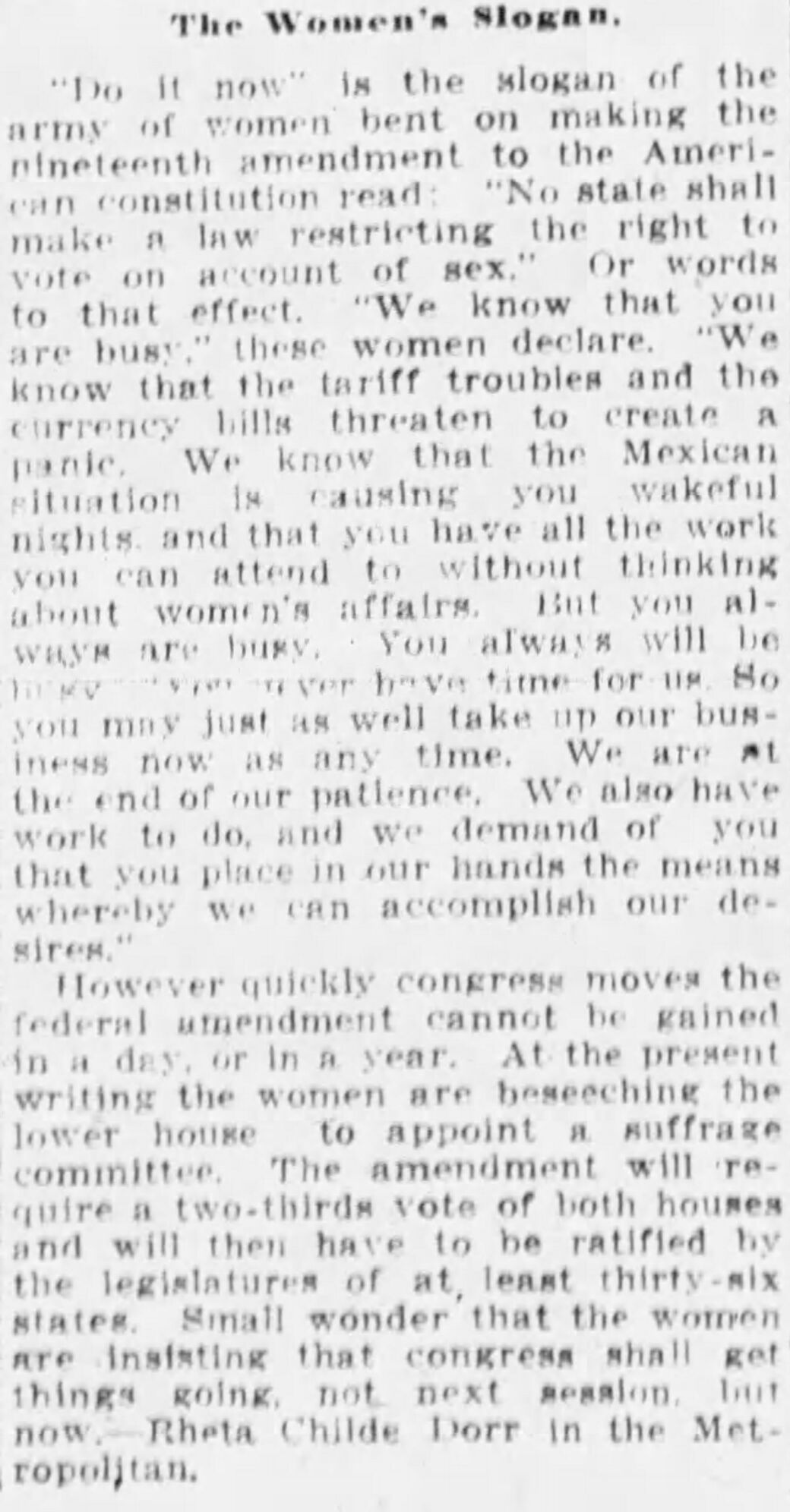 Women's suffrage